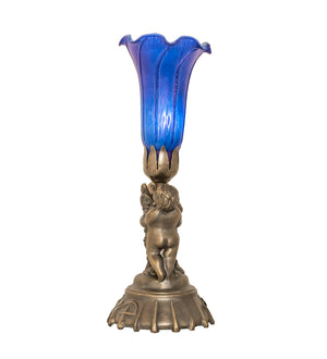 Meyda Tiffany - 11038 - One Light Mini Lamp - Blue - Antique Brass