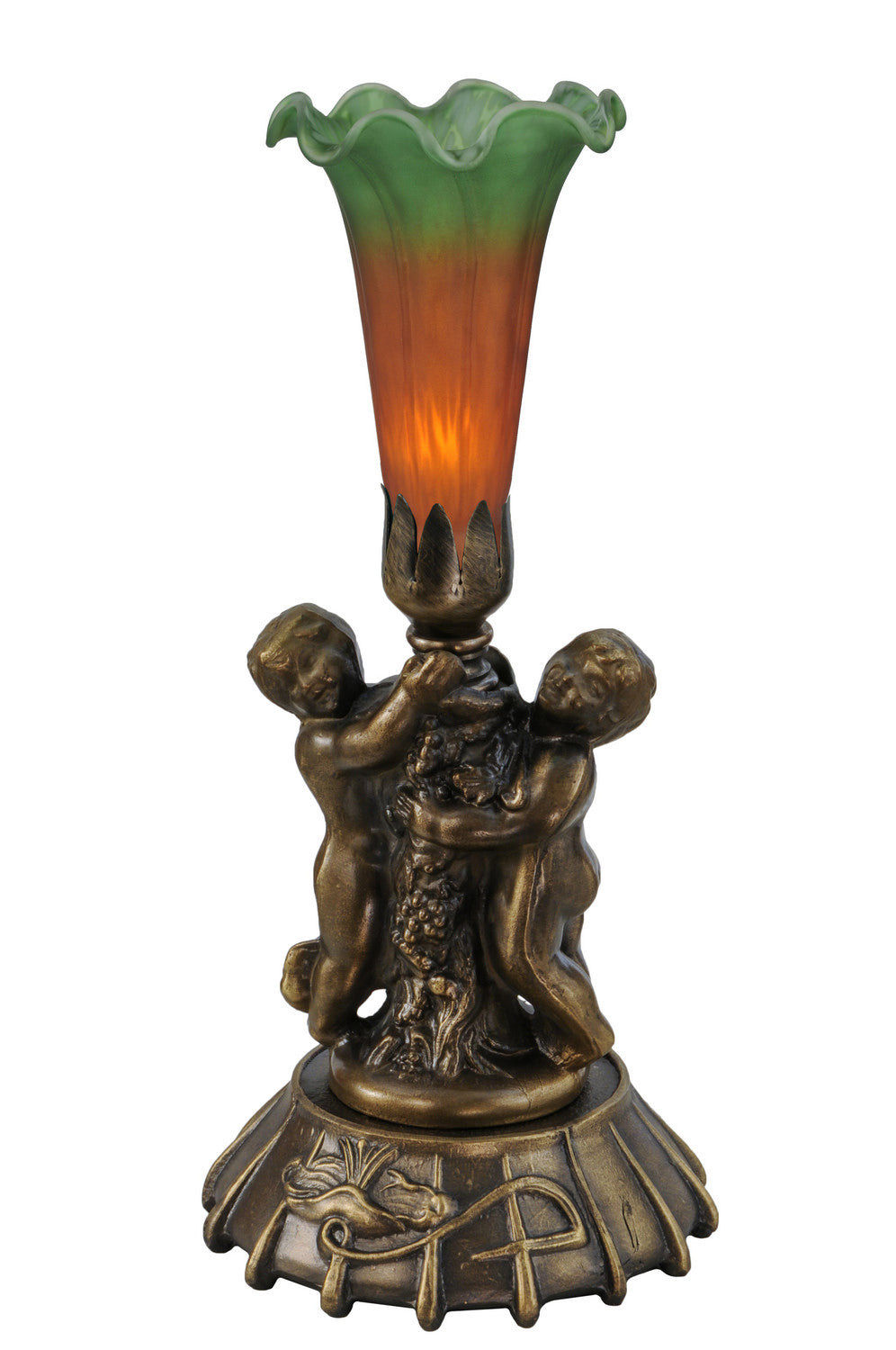 Meyda Tiffany - 11428 - One Light Mini Lamp - Amber/Green - Mahogany Bronze