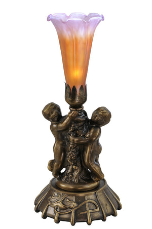 Meyda Tiffany - 11500 - One Light Mini Lamp - Amber/Purple - Mahogany Bronze