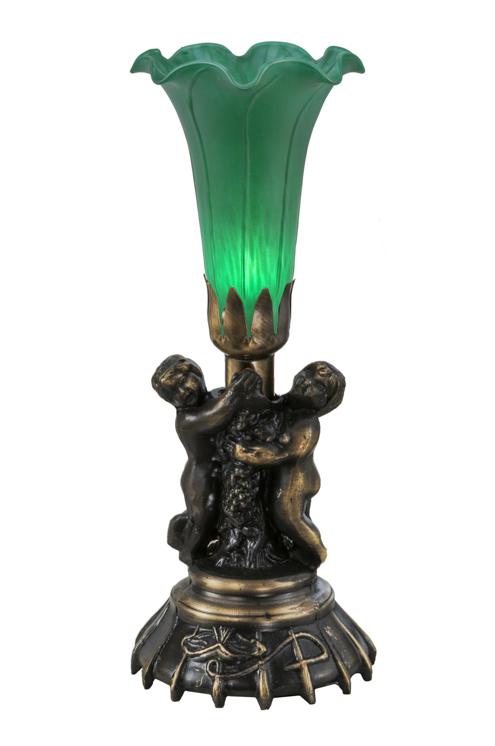 Meyda Tiffany - 12002 - One Light Mini Lamp - Green - Mahogany Bronze