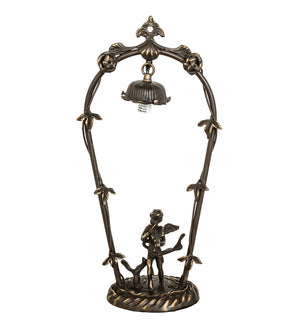 Meyda Tiffany - 12655 - One Light Accent Lamp - Pink/Blue Cherub With Violin - Mahogany Bronze