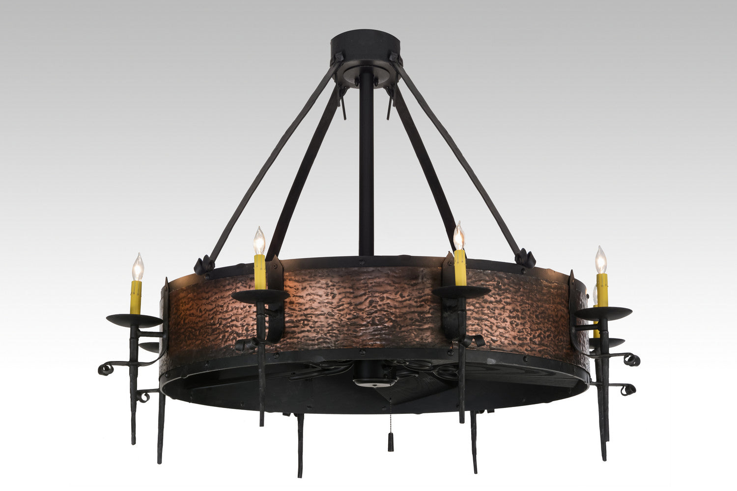 Meyda Tiffany - 147944 - Eight Light Chandel-Air - Costello - Black Metal,Burnished Copper