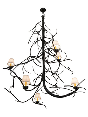 Meyda Tiffany - 150694 - Six Light Chandelier - Winter Solstice - Textured Black