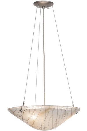 Meyda Tiffany - 151637 - Three Light Pendant - Metro Fusion - Black Metal,Brushed Nickel