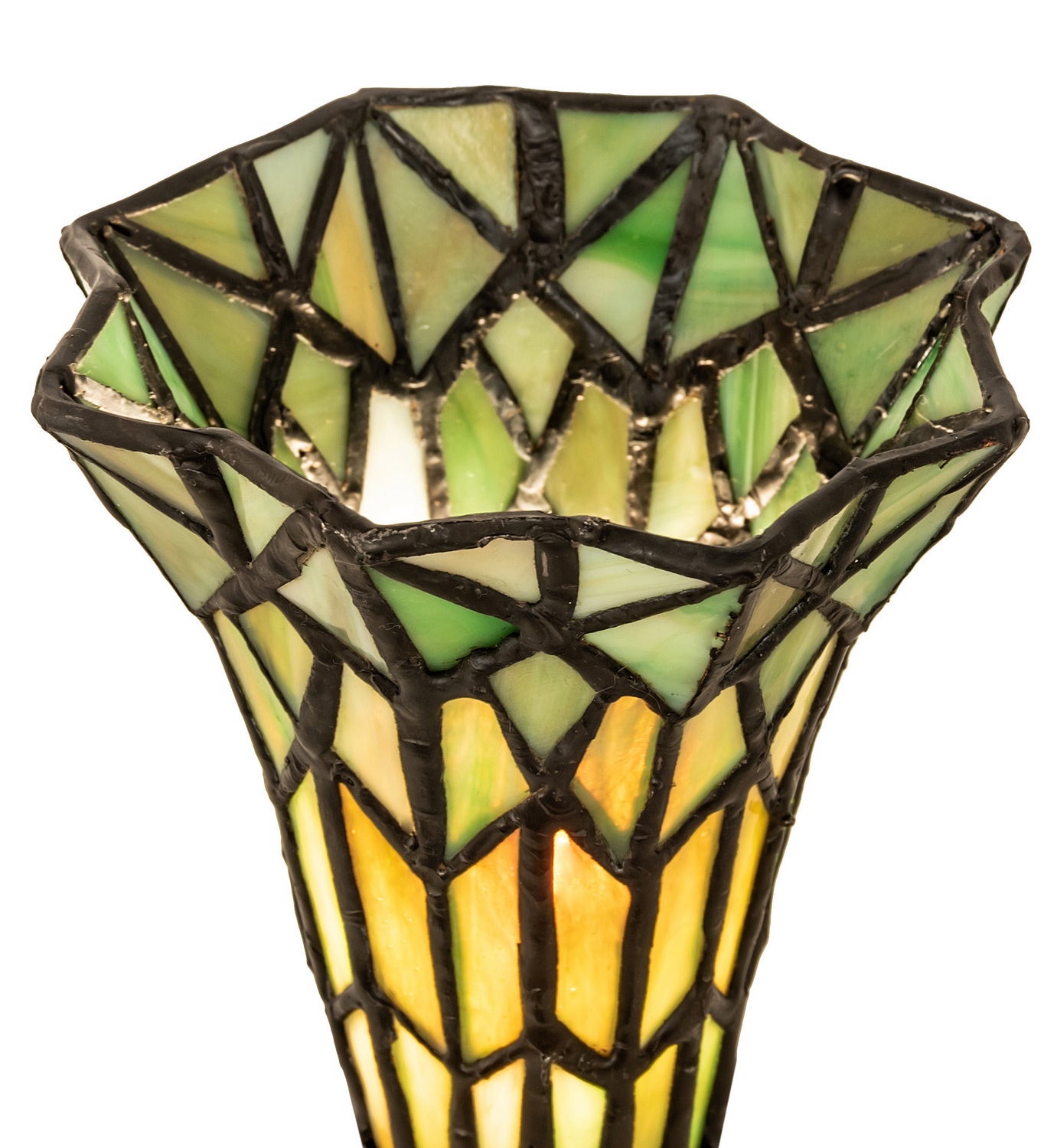 Meyda Tiffany - 151922 - One Light Mini Lamp - Stained Glass Pond Lily - Antique Brass