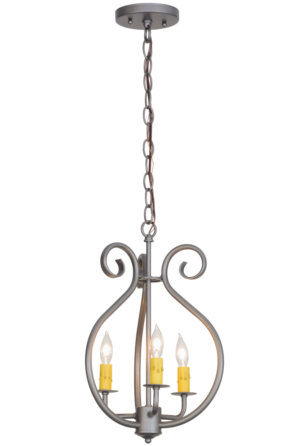 Meyda Tiffany - 152814 - Three Light Chandelier - Easton - Blackened Pewter