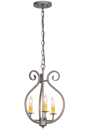 Meyda Tiffany - 152814 - Three Light Chandelier - Easton - Blackened Pewter