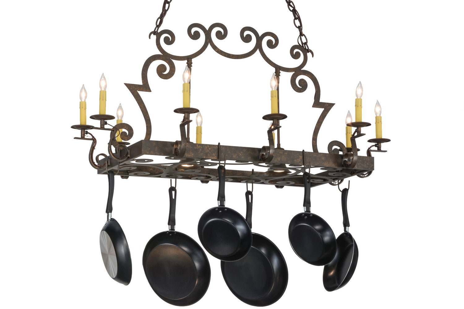 Meyda Tiffany - 153216 - 12 Light Pot Rack - Tourelle - Gilded Tobacco