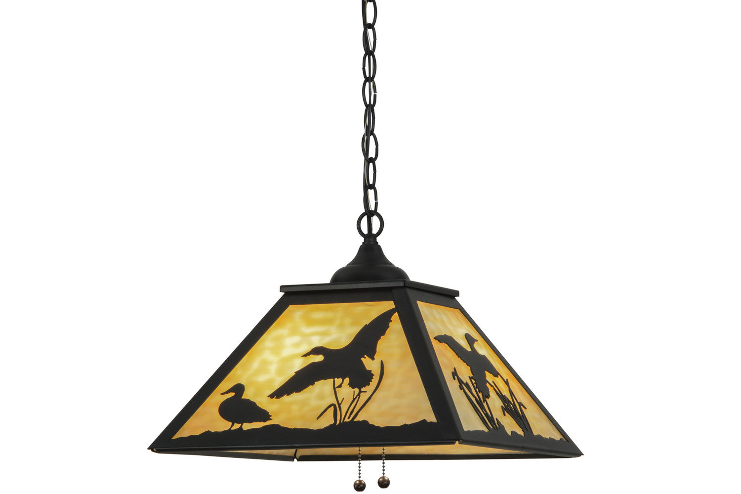 Meyda Tiffany - 153287 - Two Light Pendant - Ducks In Flight - Textured Black