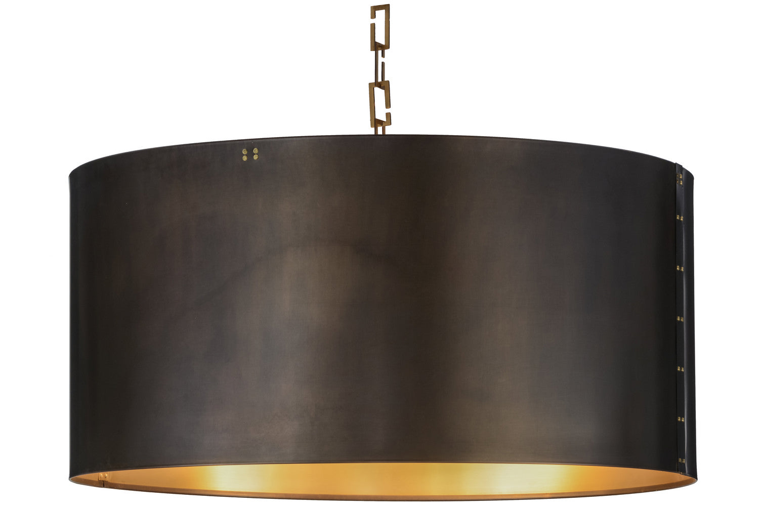 Meyda Tiffany - 153356 - 12 Light Pendant - Cilindro - Craftsman Brown & Brushed Brass