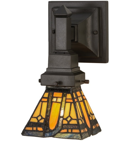 Meyda Tiffany - 153637 - One Light Wall Sconce - Sierra Prairie Mission - Mahogany Bronze