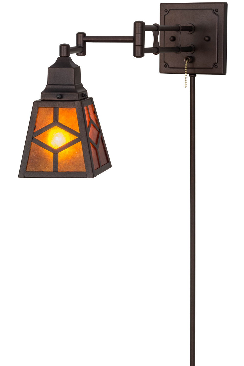 Meyda Tiffany - 153785 - One Light Swing Arm Wall Sconce - Diamond Craftsman - Mahogany Bronze