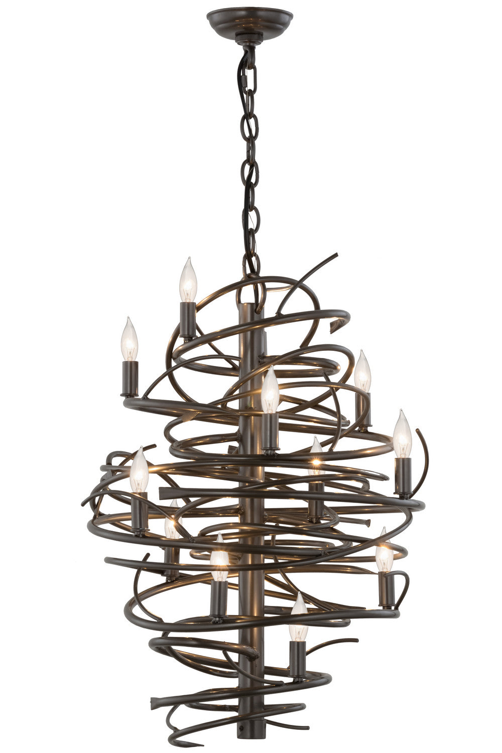 Meyda Tiffany - 153834 - 13 Light Chandelier - Cyclone - Bronze Metallic