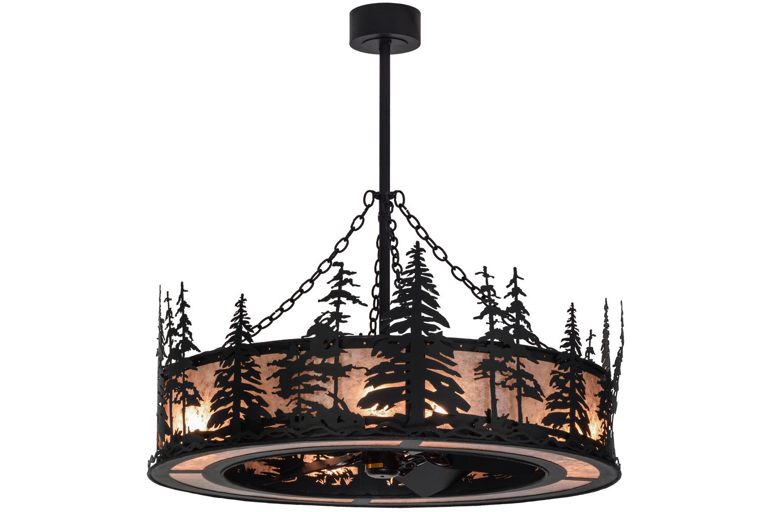 Meyda Tiffany - 154987 - Eight Light Chandel-Air - Tall Pines - Black Metal