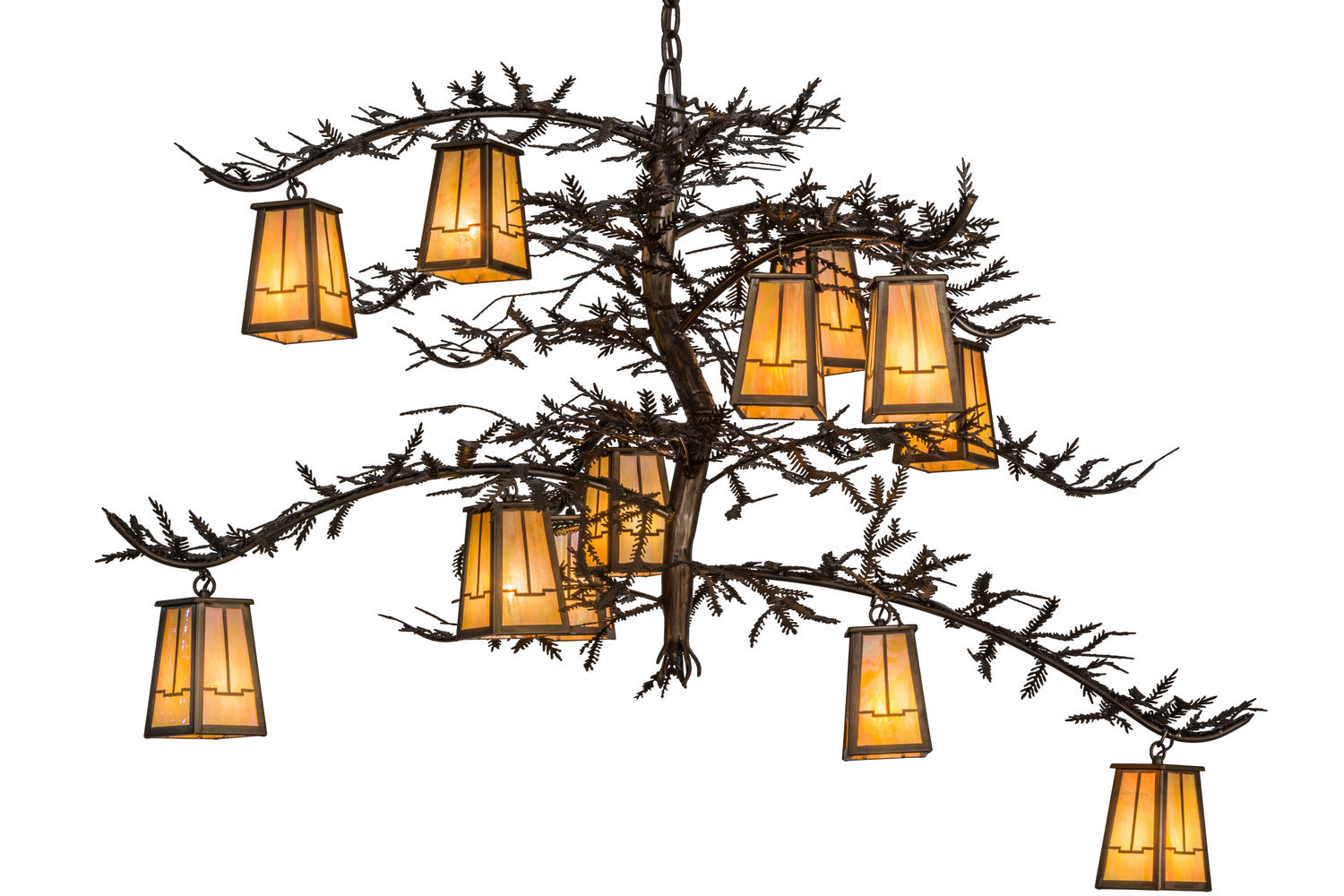 Meyda Tiffany - 155019 - 12 Light Chandelier - Pine Branch - Antique Copper