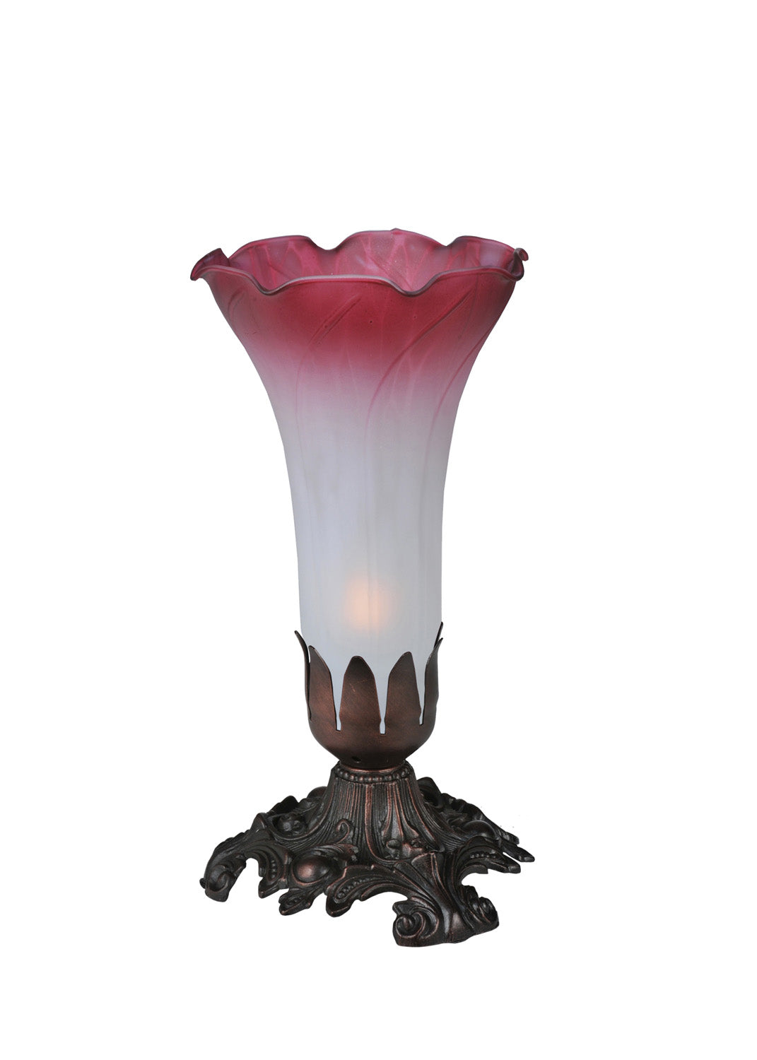 Meyda Tiffany - 15653 - One Light Accent Lamp - Pink/White Pond Lily - Antique