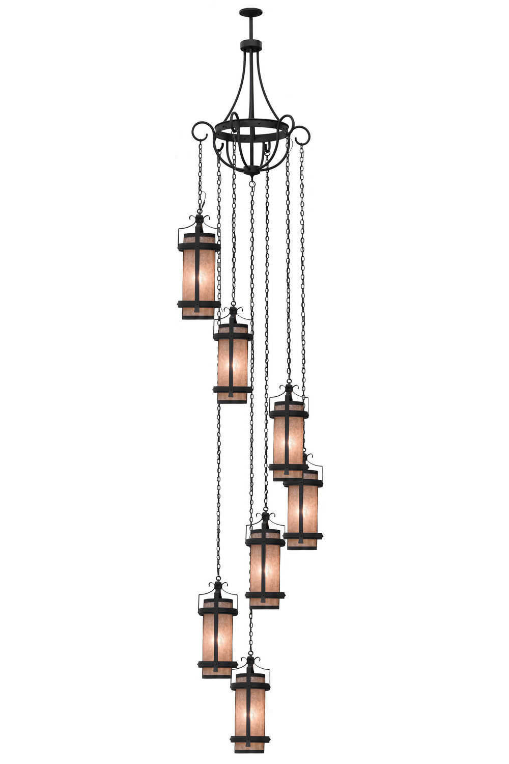 Meyda Tiffany - 156603 - Seven Light Pendant - Castellon - Costello Black