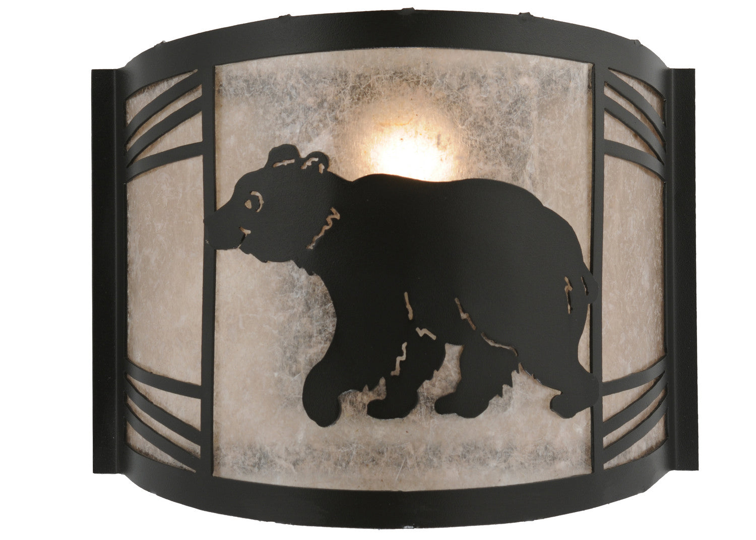 Meyda Tiffany - 157293 - One Light Wall Sconce - Happy Bear On The Loose - Textured Black