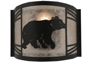 Meyda Tiffany - 157295 - One Light Wall Sconce - Happy Bear On The Loose - Textured Black