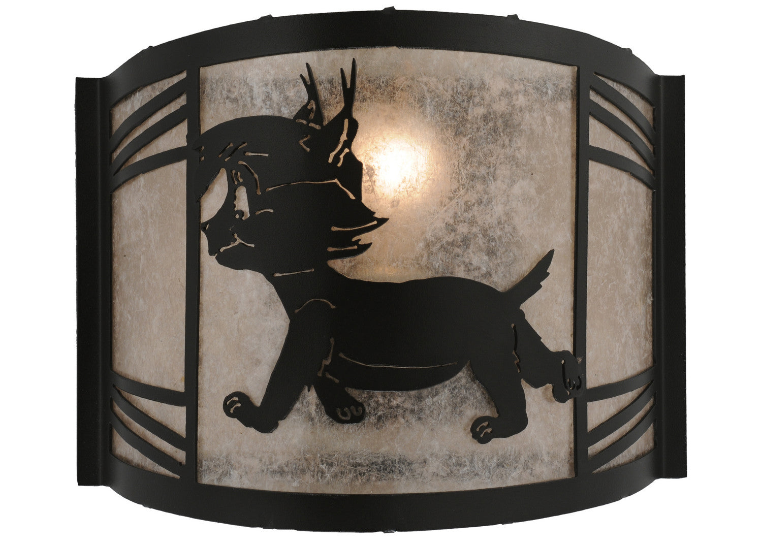 Meyda Tiffany - 157296 - One Light Wall Sconce - Lynx On The Loose - Textured Black