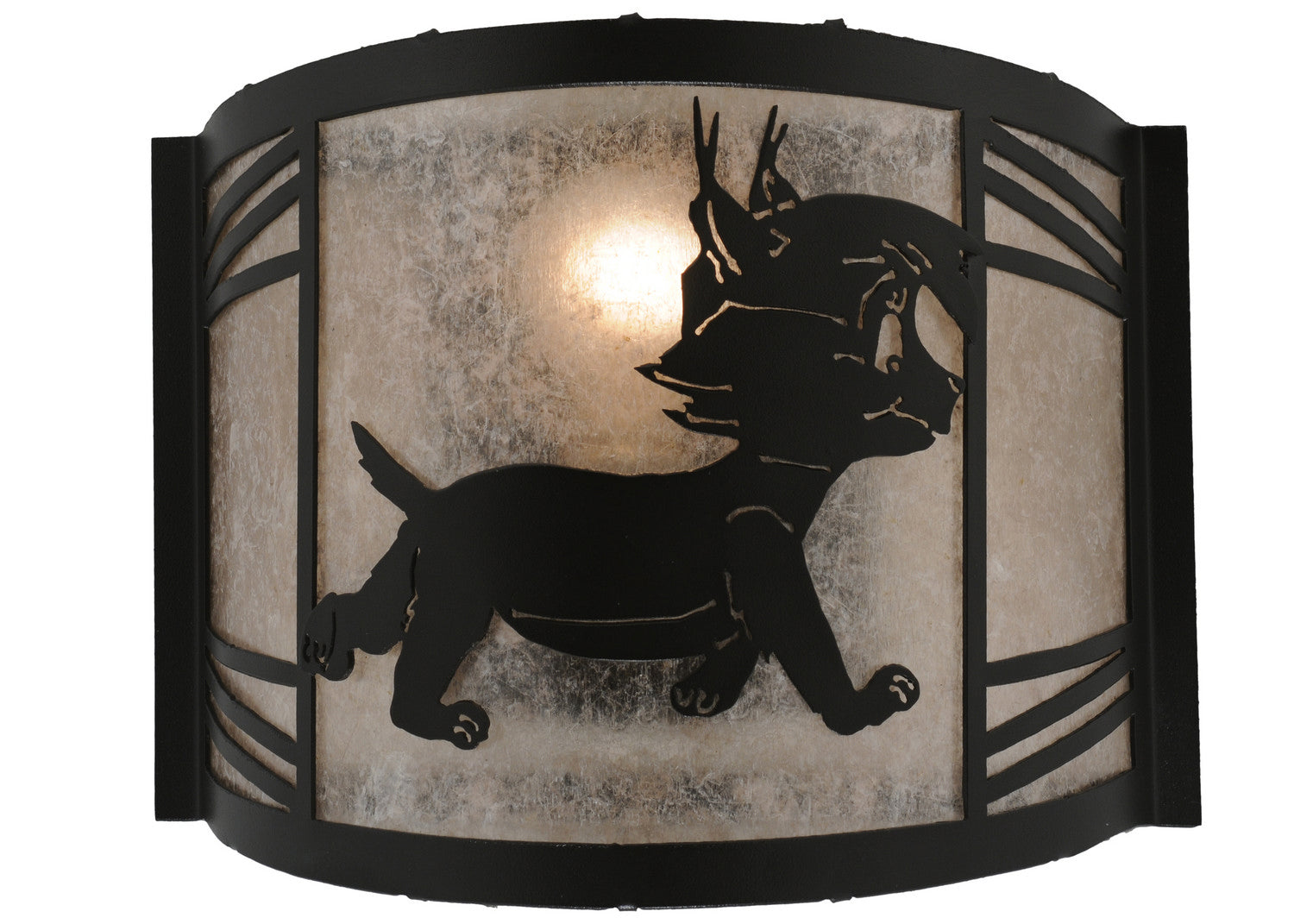 Meyda Tiffany - 157297 - One Light Wall Sconce - Lynx On The Loose - Textured Black