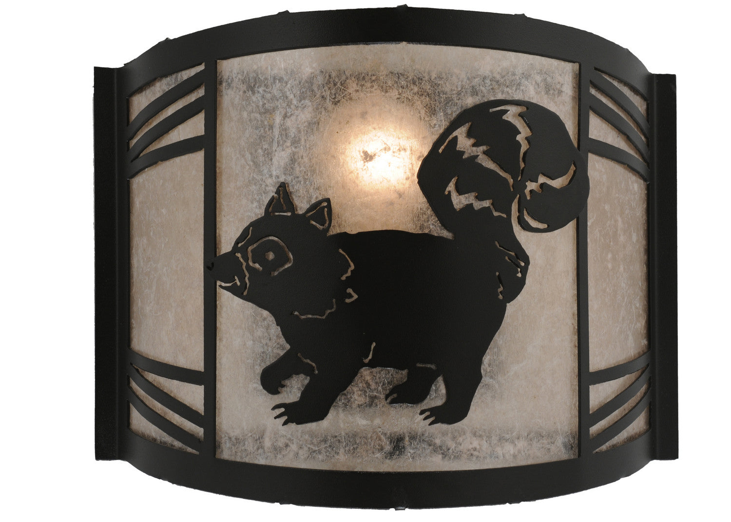 Meyda Tiffany - 157300 - One Light Wall Sconce - Raccoon On The Loose - Textured Black