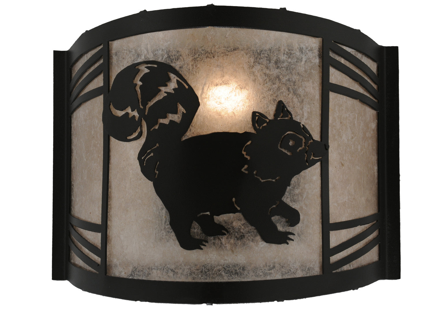 Meyda Tiffany - 157301 - One Light Wall Sconce - Raccoon On The Loose - Textured Black