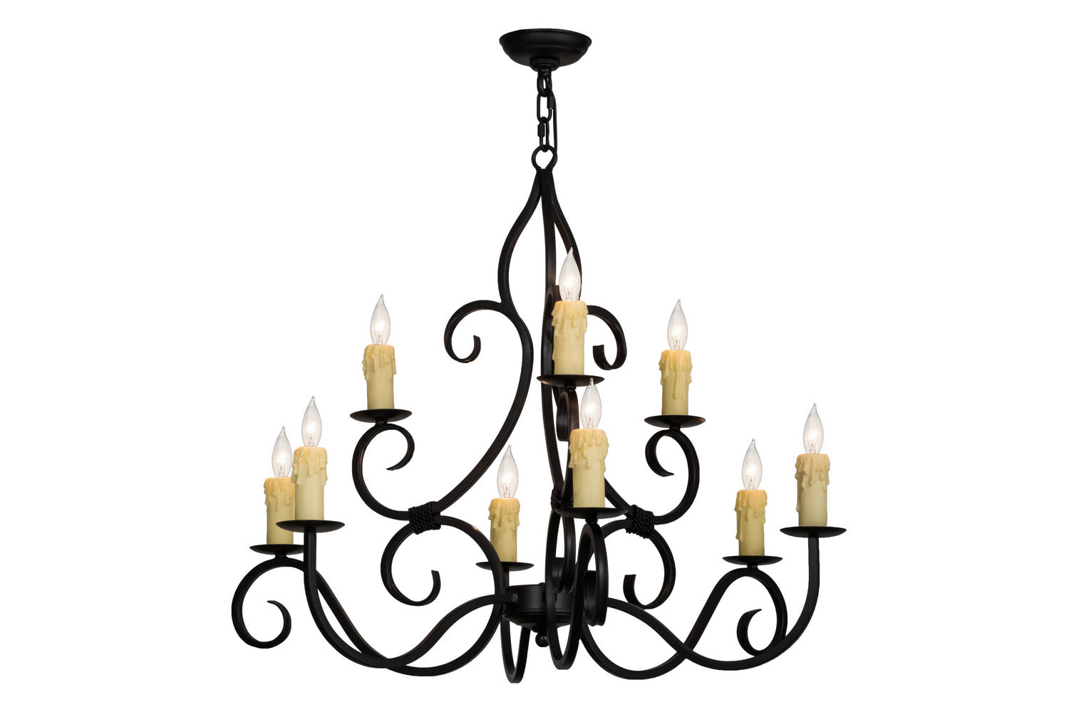 Meyda Tiffany - 157462 - Nine Light Chandelier - Clayton - Blackwash