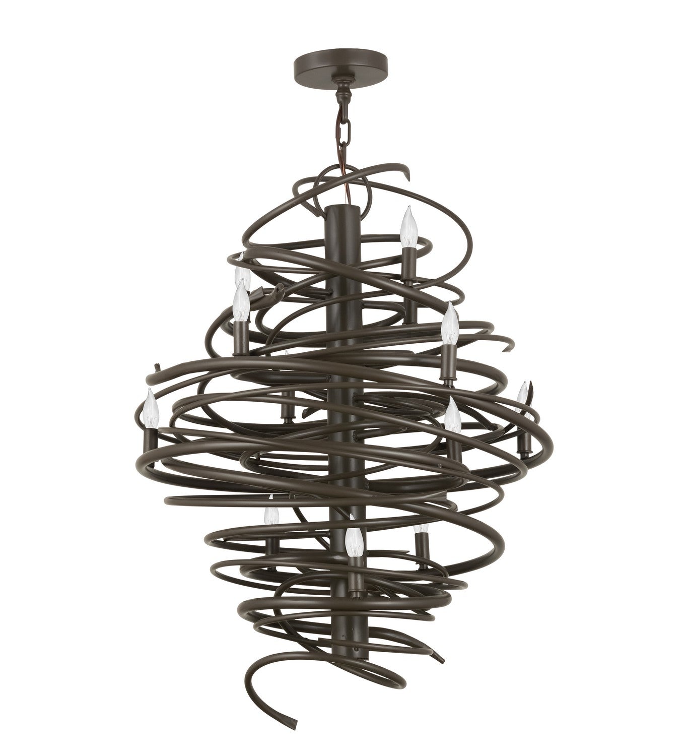 Meyda Tiffany - 157562 - 12 Light Chandelier - Cyclone - Timeless Bronze