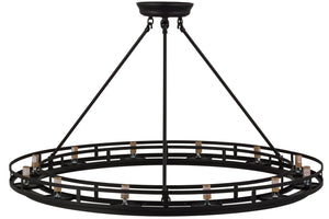 Meyda Tiffany - 157810 - 12 Light Semi-Flushmount Hardware - Barbury - Textured Black