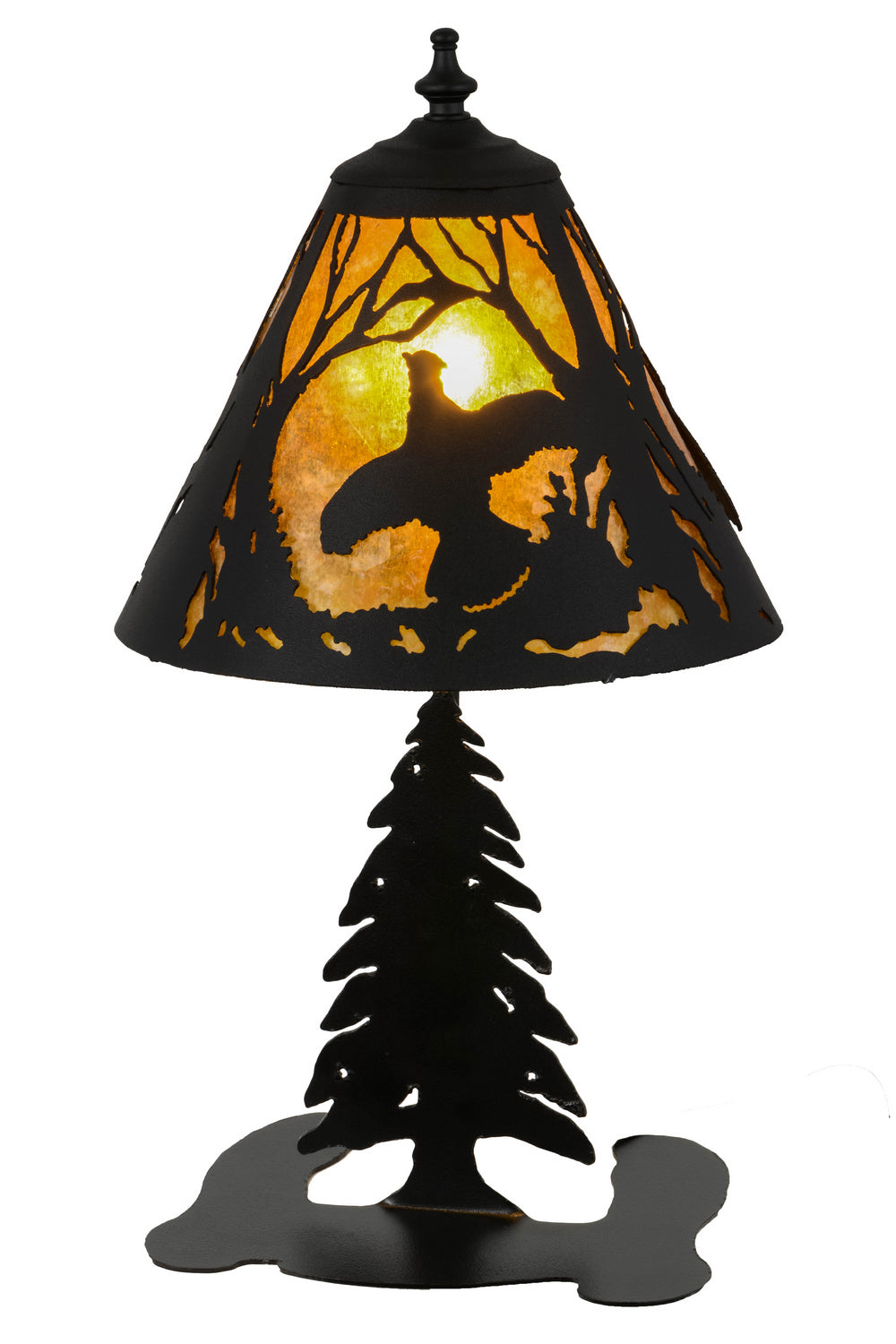 Meyda Tiffany - 158357 - One Light Accent Lamp - Ruffed Grouse - Textured Black