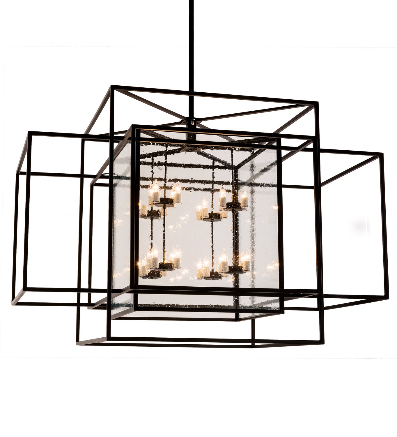 Meyda Tiffany - 158474 - 32 Light Oblong Pendant - Kitzi Box - Textured Black