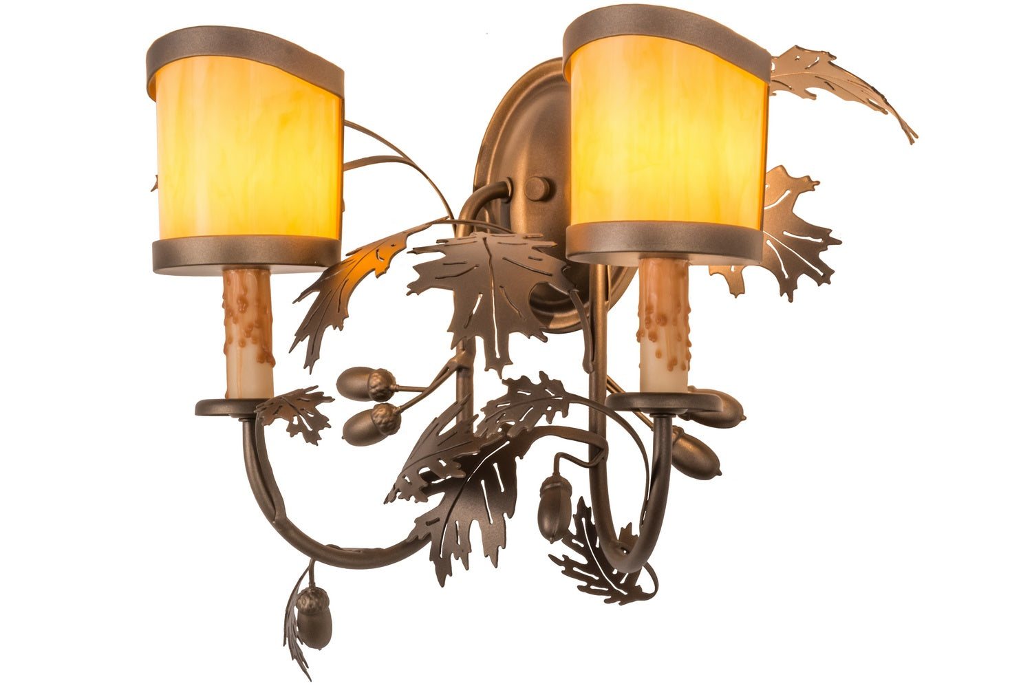 Meyda Tiffany - 158693 - Two Light Wall Sconce - Oak Leaf & Acorn - Tyler Bronze