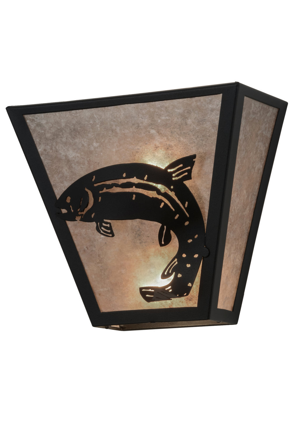 Meyda Tiffany - 158828 - Two Light Wall Sconce - Leaping Trout - Textured Black