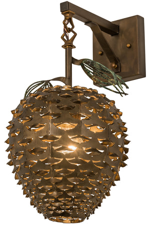 Meyda Tiffany - 158943 - One Light Wall Sconce - Stoneycreek - Antique Copper/Green Needles