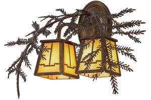 Meyda Tiffany - 159315 - Two Light Wall Sconce - Pine Branch - Dark Burnished Antique Copper