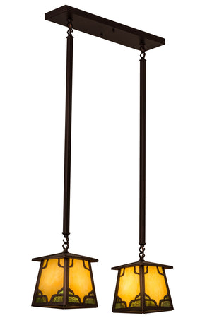 Meyda Tiffany - 161033 - Two Light Island Pendant - Kirkpatrick - Mahogany Bronze