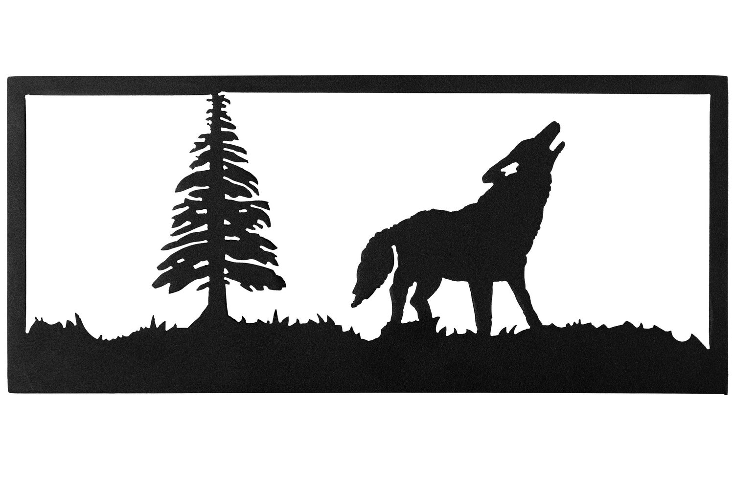 Meyda Tiffany - 162079 - Wall Art - Lone Wolf - Black Metal