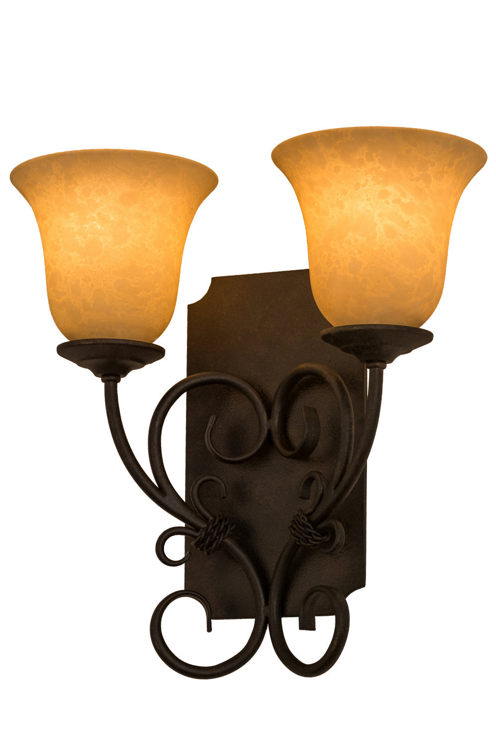 Meyda Tiffany - 162462 - Two Light Wall Sconce - Thierry - Chestnut