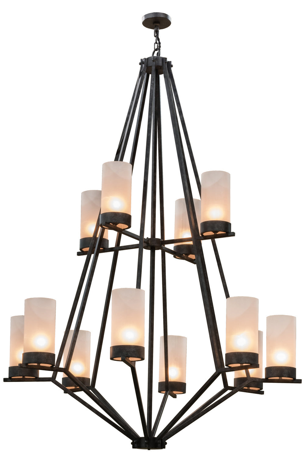 Meyda Tiffany - 162559 - 12 Light Chandelier - Galen - Black Metal