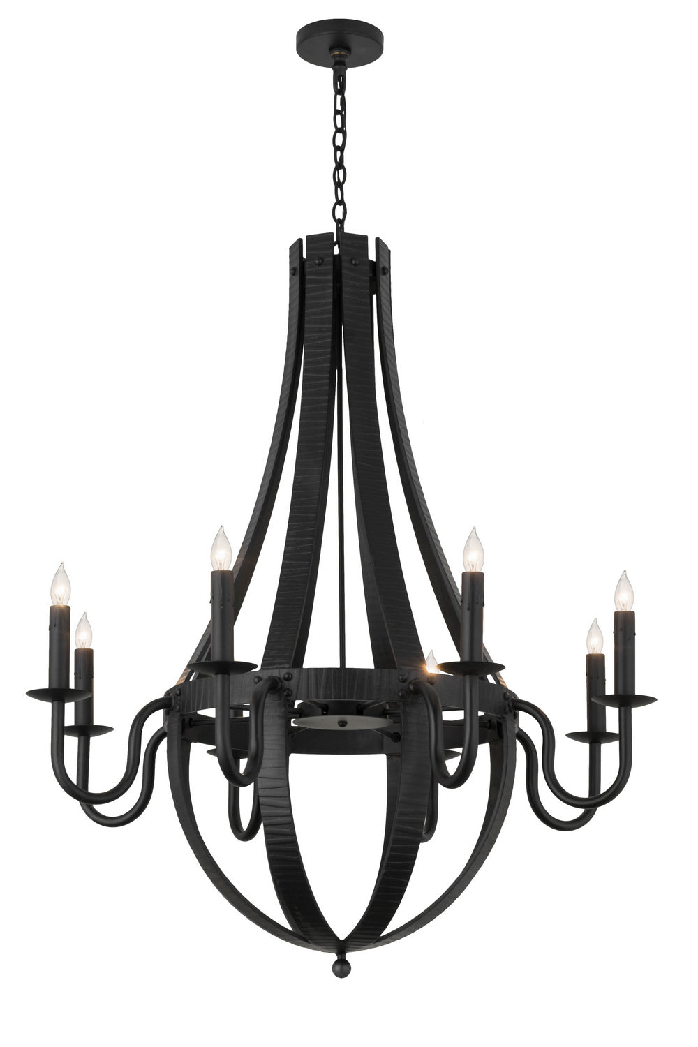 Meyda Tiffany - 166800 - Eight Light Chandelier - Barrel Stave - Costello Black