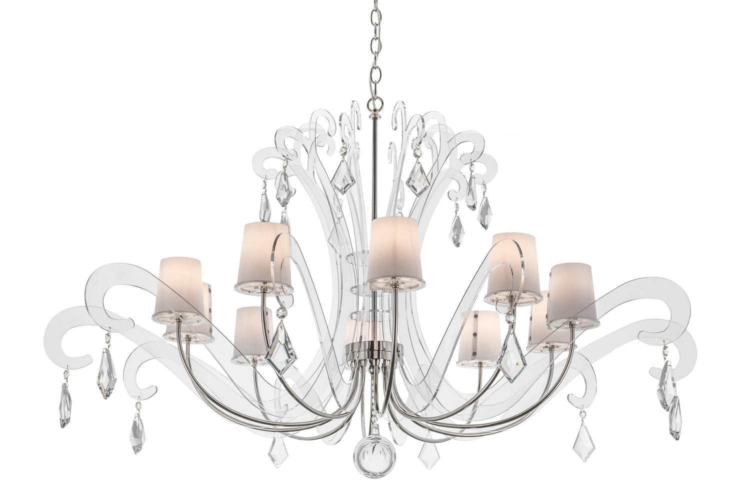 Meyda Tiffany - 166844 - Ten Light Chandelier - Lienz - Brushed Stainless Steel