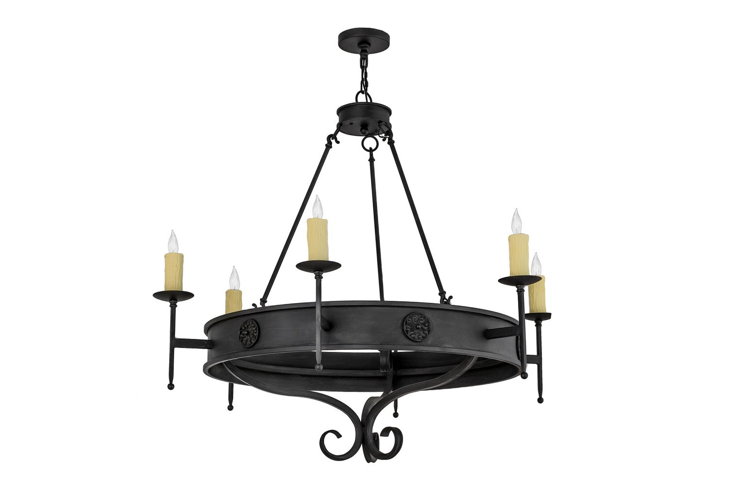 Meyda Tiffany - 166957 - Six Light Chandelier - Lorenzo - Black Metal