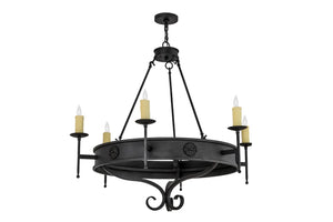 Meyda Tiffany - 166957 - Six Light Chandelier - Lorenzo - Black Metal