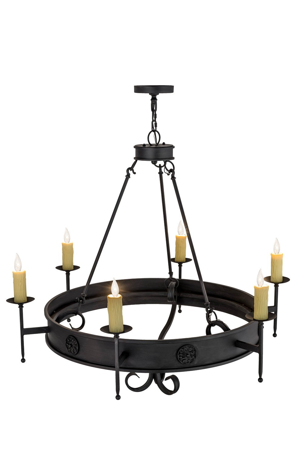 Meyda Tiffany - 166957 - Six Light Chandelier - Lorenzo - Black Metal