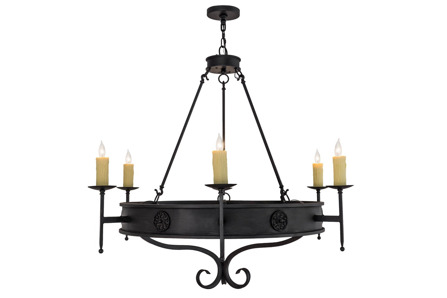 Meyda Tiffany - 166957 - Six Light Chandelier - Lorenzo - Black Metal