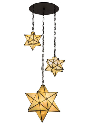 Meyda Tiffany - 166958 - Three Light Pendant - Moravian Star - Oil Rubbed Bronze