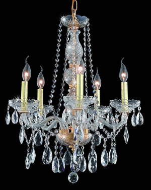 Elegant Lighting - 7955D21G/RC - Five Light Chandelier - Verona - Gold