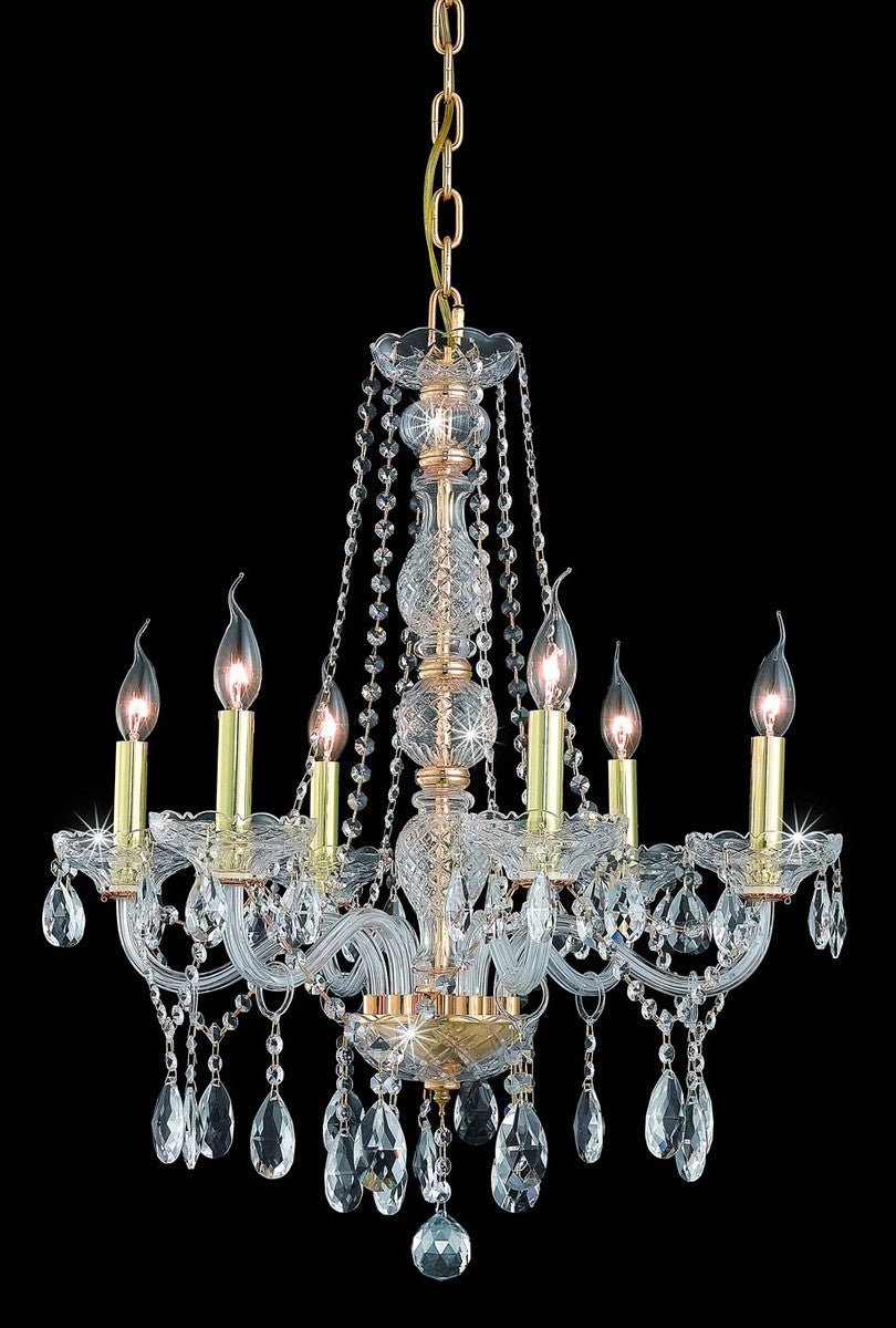 Elegant Lighting - 7956D24G/RC - Six Light Chandelier - Verona - Gold