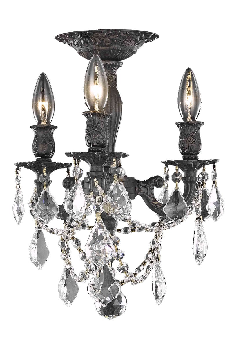 Elegant Lighting - 9203F13DB/RC - Three Light Flush Mount - Rosalia - Dark Bronze